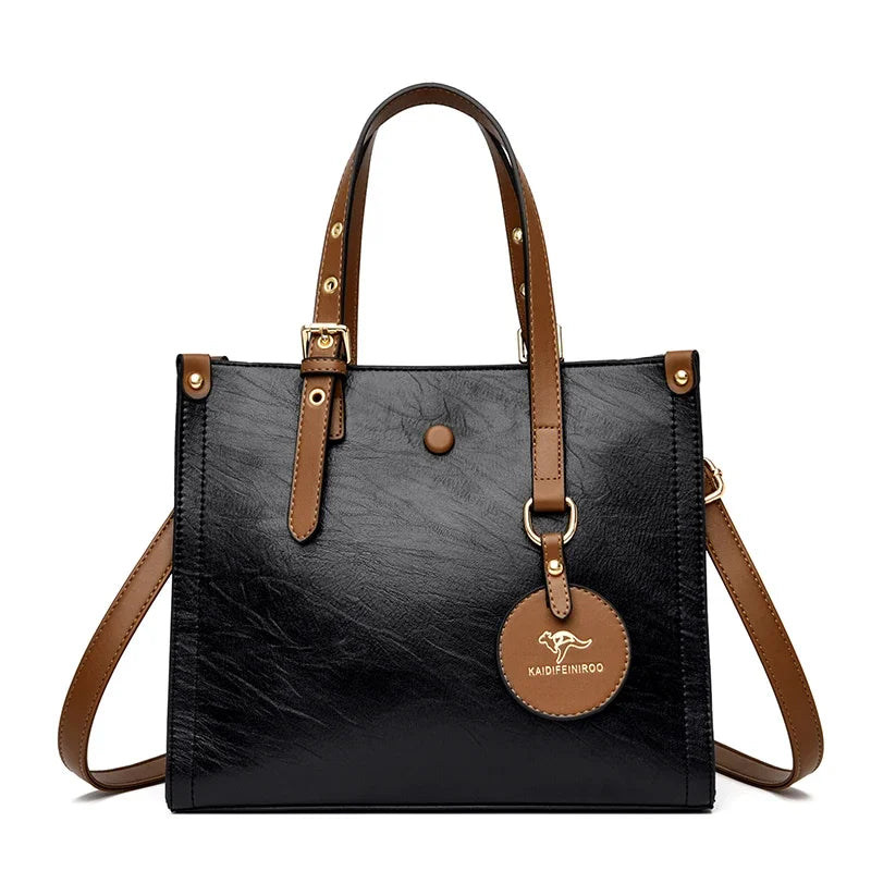 The 3-Layer Vintage Leather Tote