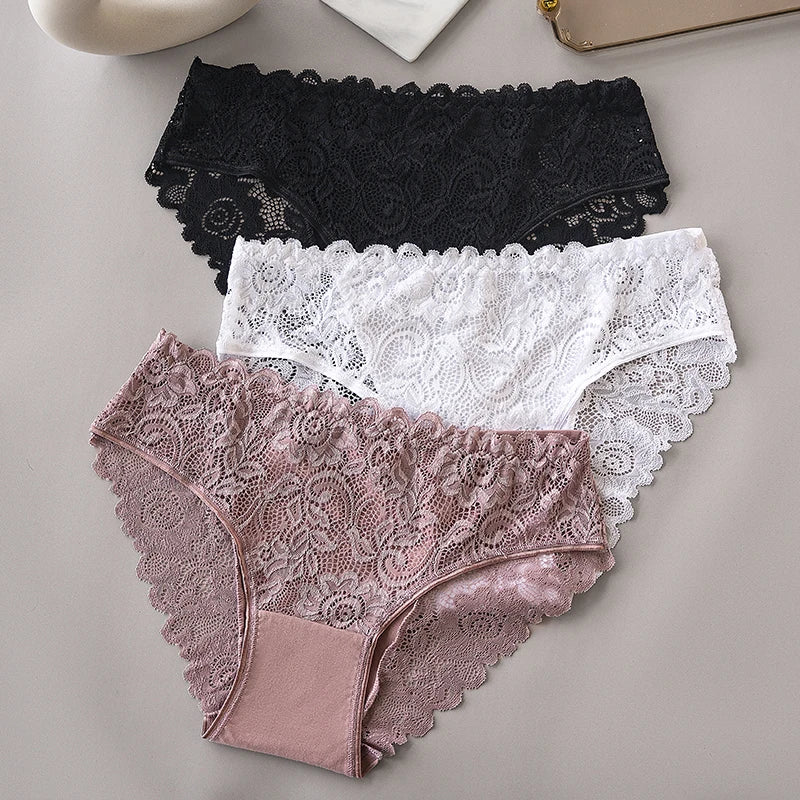 The 3-Pack Floral Embroidery Lace Brief