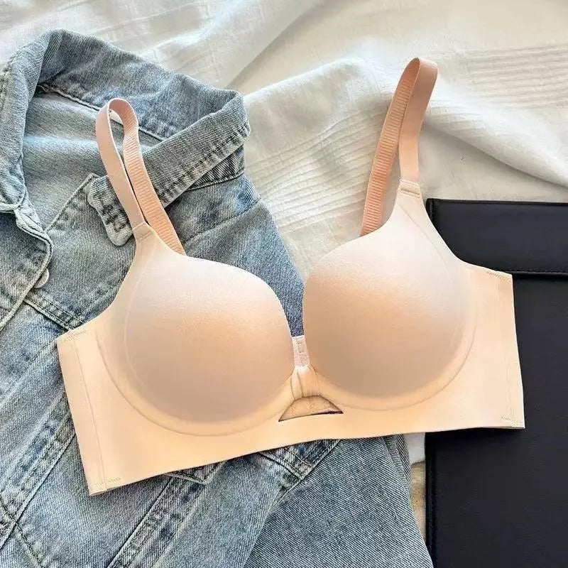 Red Year of The Nation Lifting Small Breasts Gathered and Supported with No Steel Rings and Comfortable and Traceless Bra