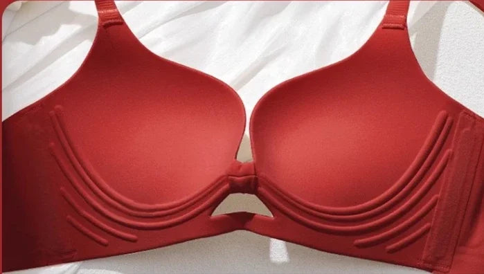 Red Year of The Nation Lifting Small Breasts Gathered and Supported with No Steel Rings and Comfortable and Traceless Bra
