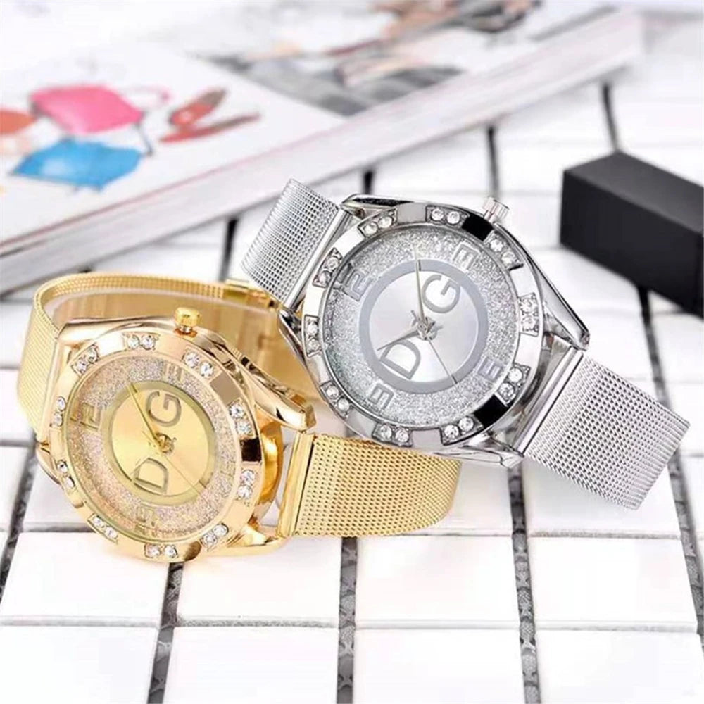 The Starry Sky Diamond Gold Mesh Watch