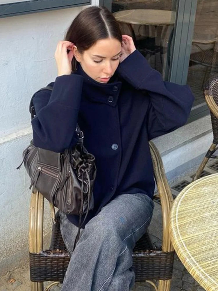 The Woolen Stand Collar Coat