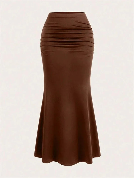 The Ruched Bodycon Midi Skirt