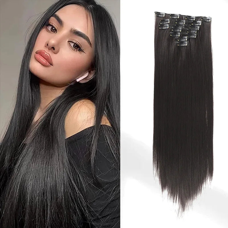 The 60CM Pink Straight Clip-In Hair Extensions