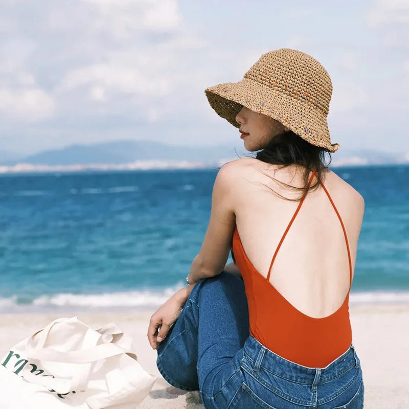 The Wide Brim Straw Bucket Sun Hat