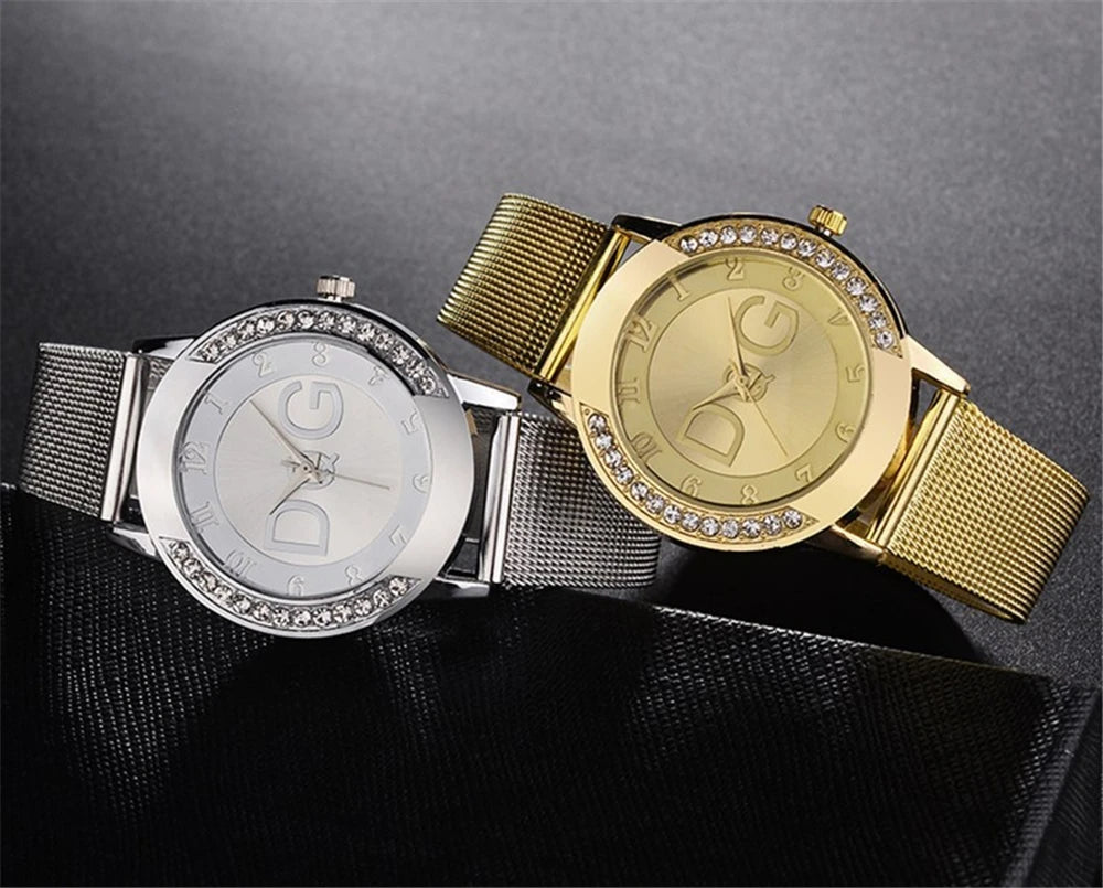 The Starry Sky Diamond Gold Mesh Watch