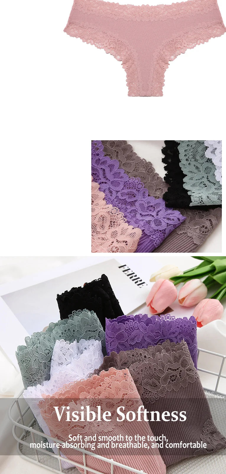 The 3-Pack Brazilian Lace G-String Set