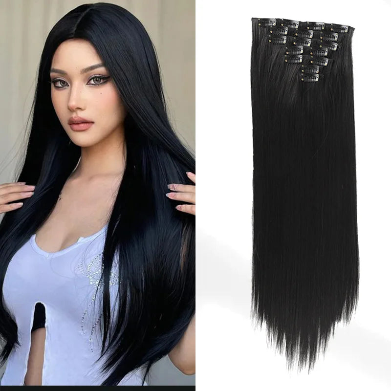 The 60CM Pink Straight Clip-In Hair Extensions