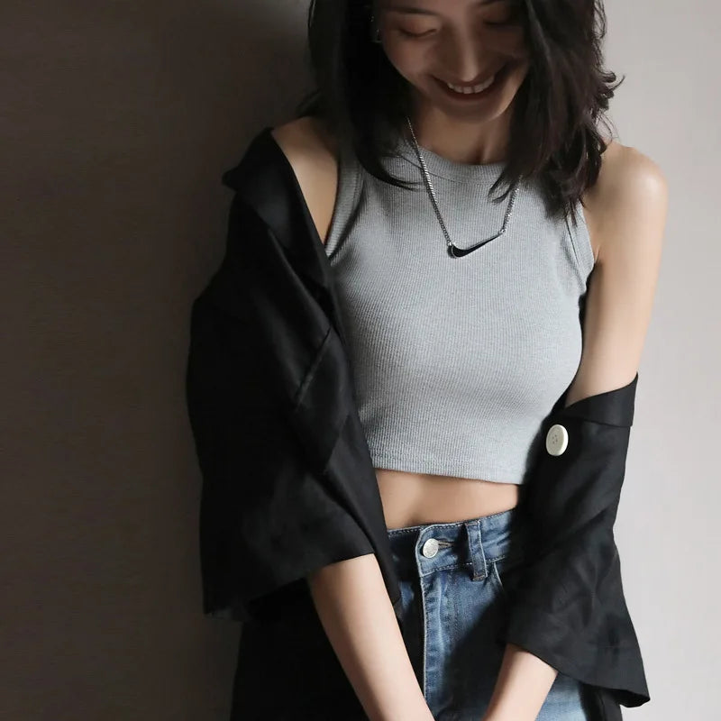 The Bare Navel Backless Crop Vest