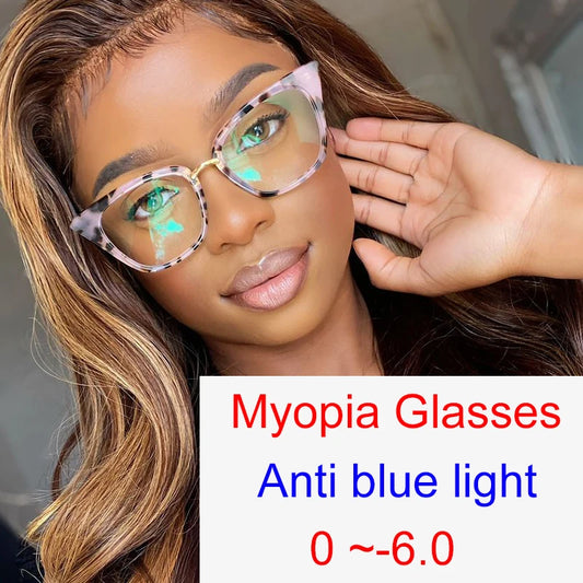 The Pink Leopard Myopia Glasses