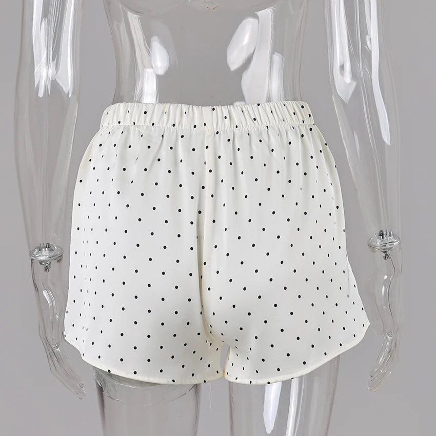 Linad Summer Street Chic Polka Dot Mini Pants Women Casual Loose Elastic Waist Shorts Fashion High Waist Shorts Female 2026