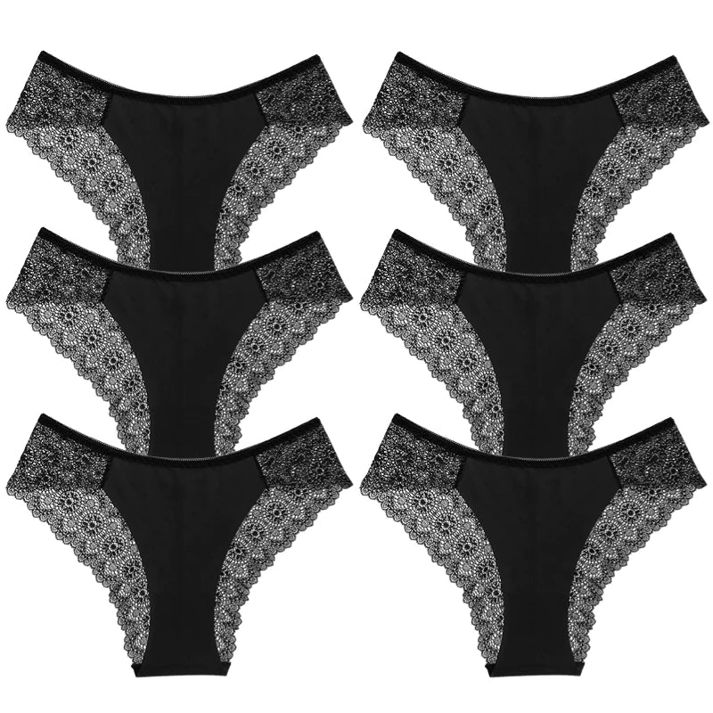 The 6-Pack Lace Hollow-Out Brief Set