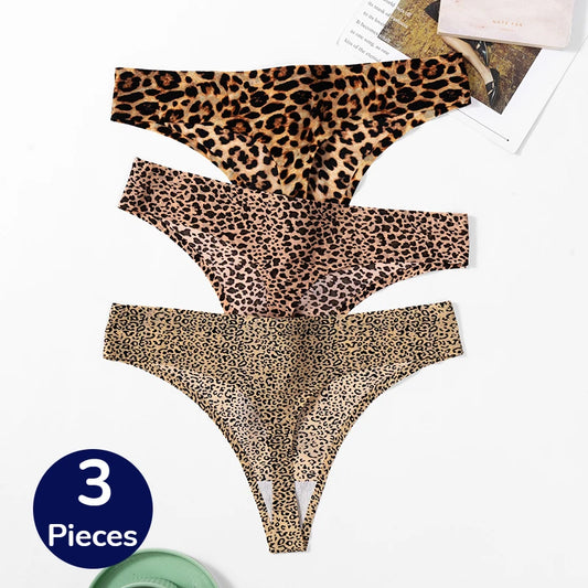 The 3-Pack Leopard Seamless G-String Set
