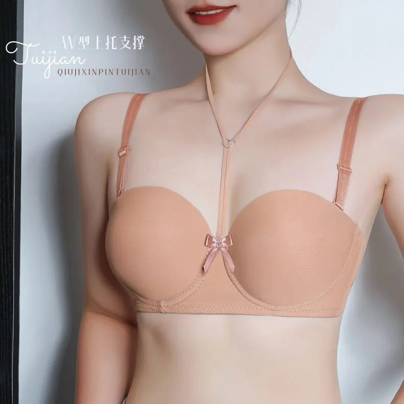 Gratitude More Than Ten Years Of Companionship Buy 3 Bras Get 1 Jewelry Free Neck-Hanging Bra With Two Wearing Gather Sexy Back