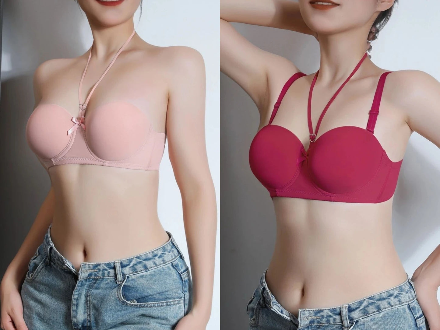 Gratitude More Than Ten Years Of Companionship Buy 3 Bras Get 1 Jewelry Free Neck-Hanging Bra With Two Wearing Gather Sexy Back