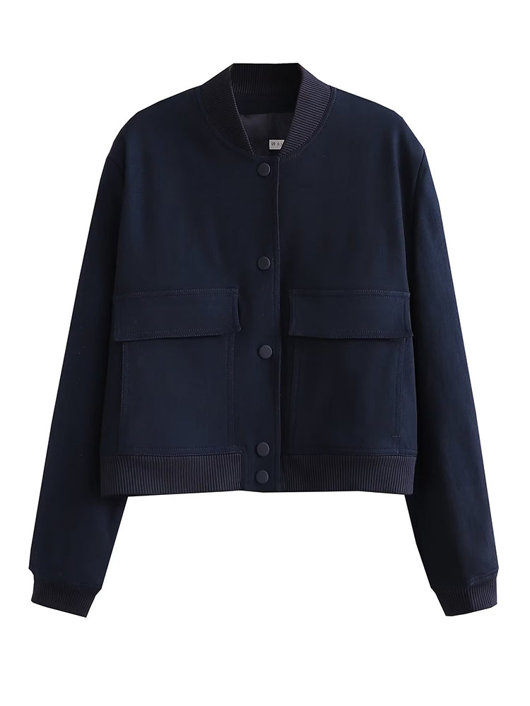The V-Neck Solid Bomber
