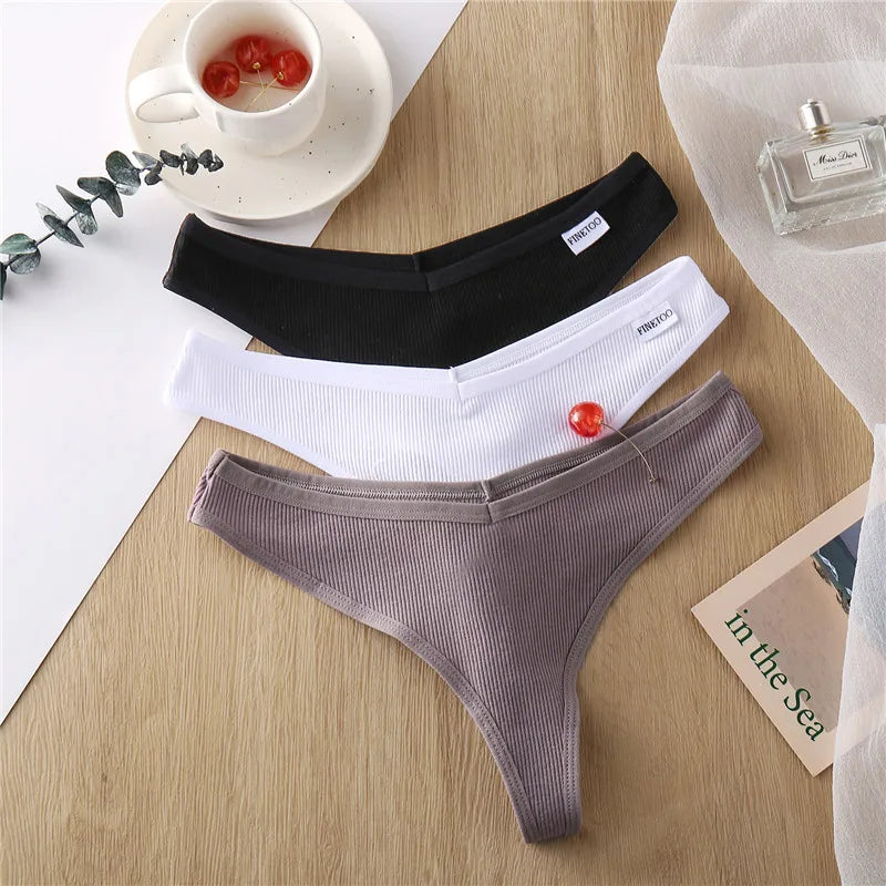 The 3-Pack Cotton Low Waist Thong Set