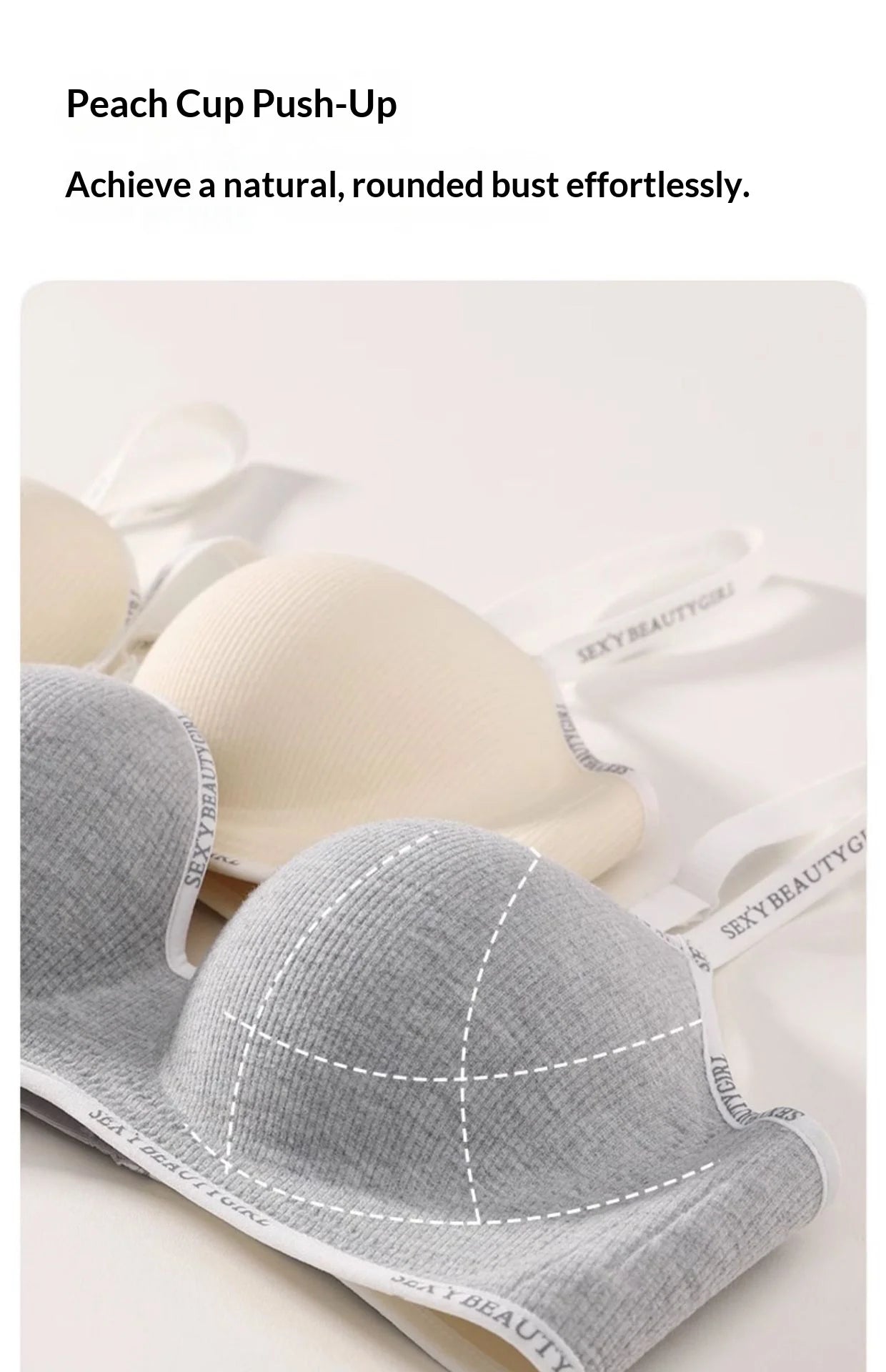 Women's Push-Up Bra for Enhanced Appearance Spring/Summer Wire-Free Soft Support Bra with Anti-Sagging Design Strapless Bra
