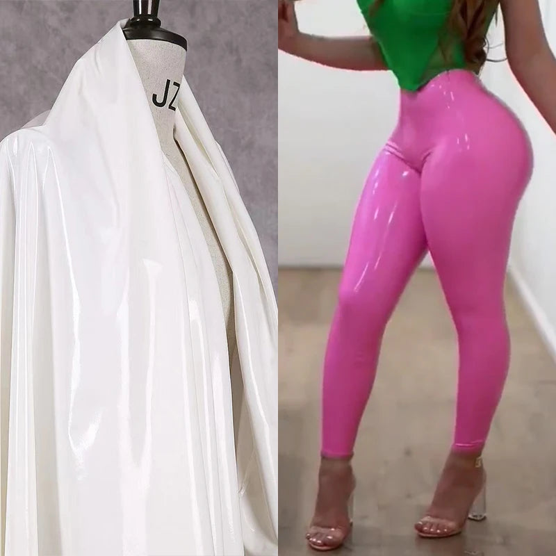 Women Wet Look Seamless Faux Leather Leggings Skinny High Waist Sexy Slim Patent Leather Bodycon Pencil Pants Fashion Custom