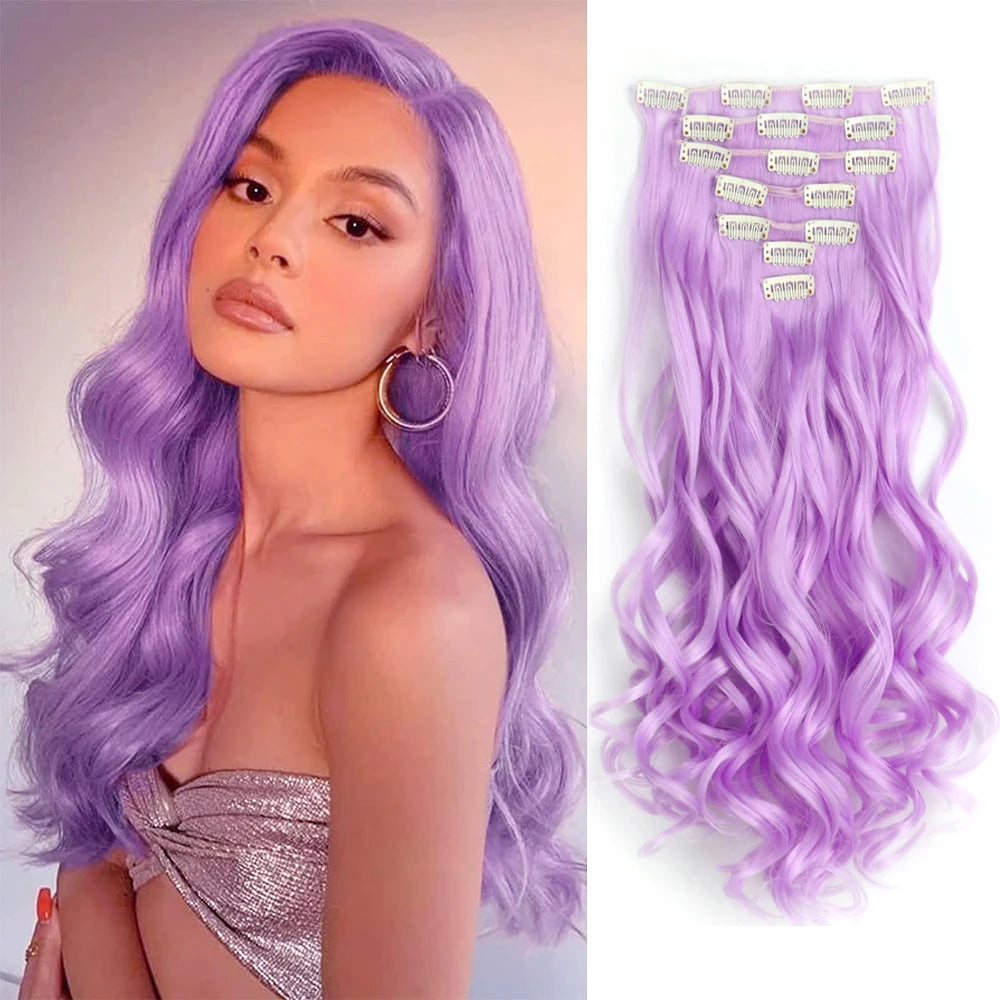 The 22-Inch Full Head Curly Wavy Clip-In Set (7pcs)