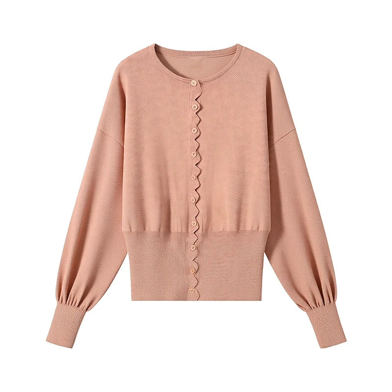 Casual Solid Long Sleeve Button Front Set Vintage Lace Trim Fitted Top High Waist Shorts Sets Youthful Daily Outfit 2026 Trendy