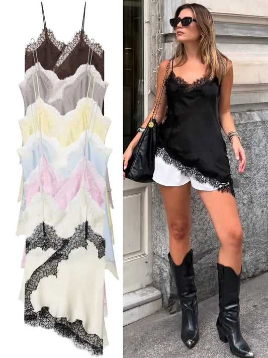 The Asymmetric Lace Camisole
