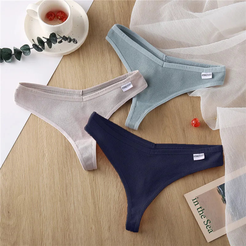 The 3-Pack Cotton Low Waist Thong Set