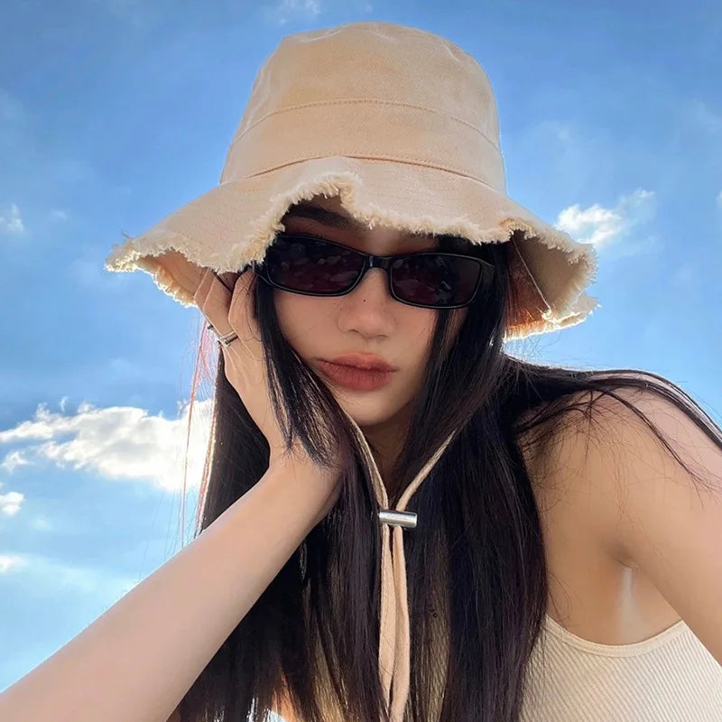 The Tassel Brim Foldable Bucket Hat