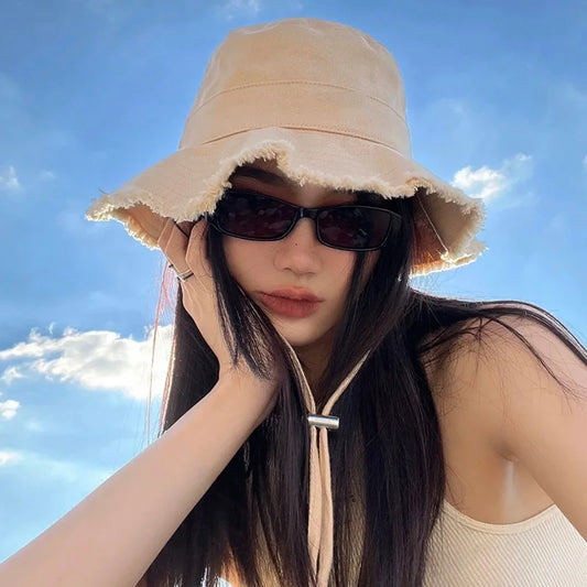 The Tassel Brim Foldable Bucket Hat