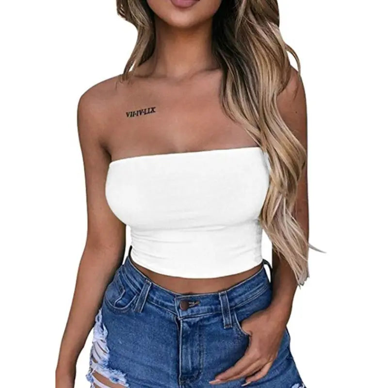 The Strapless Bandeau Crop Top