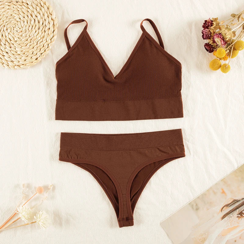 The Wireless Crop Top Bra and Panty Set