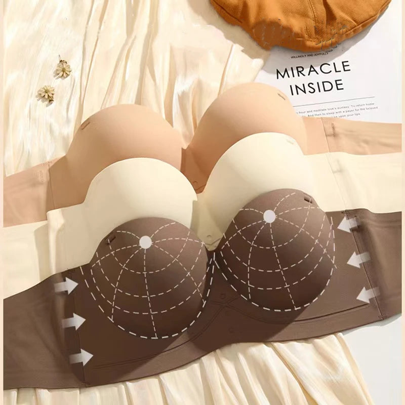 Women's Bra  Half Cup Push Up Small Breasts Show Bigger Side Breasts Seamless Sling Bra No Wires Sexy Sling Bra
