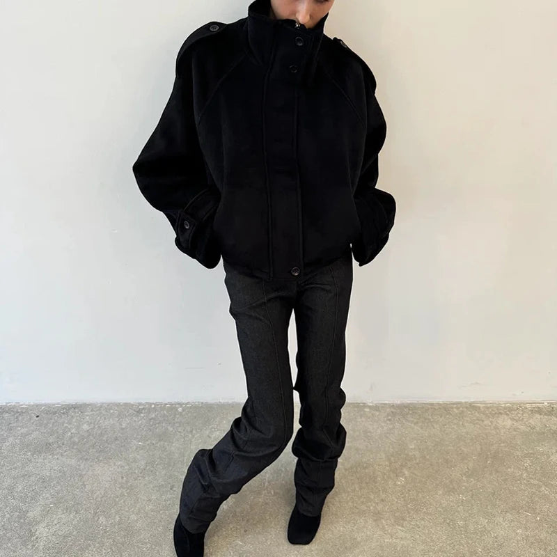 The Woolen Stand Collar Coat