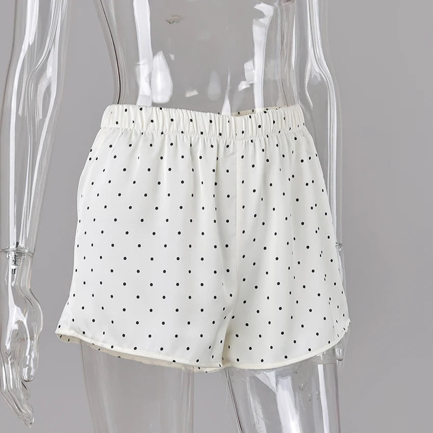 Linad Summer Street Chic Polka Dot Mini Pants Women Casual Loose Elastic Waist Shorts Fashion High Waist Shorts Female 2026