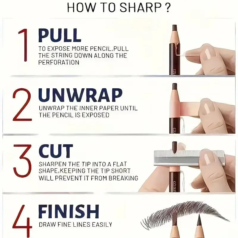 The 6-Color Waterproof Brow Pencil