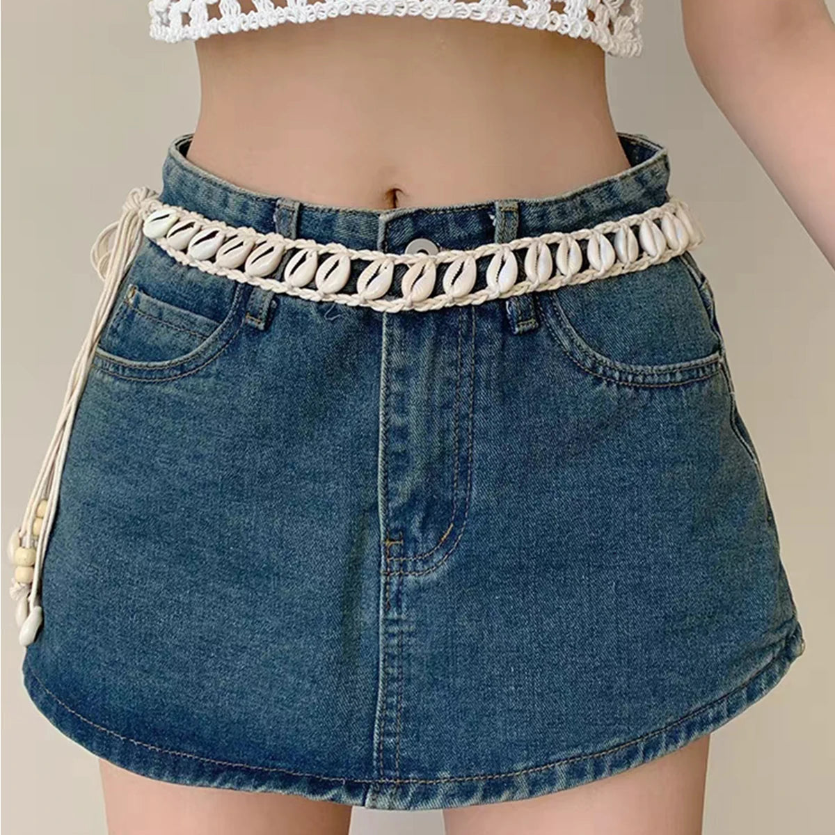 The Boho Shell Bead Belt