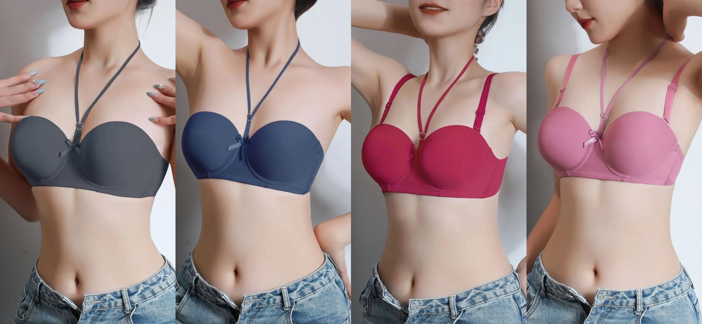 Gratitude More Than Ten Years Of Companionship Buy 3 Bras Get 1 Jewelry Free Neck-Hanging Bra With Two Wearing Gather Sexy Back