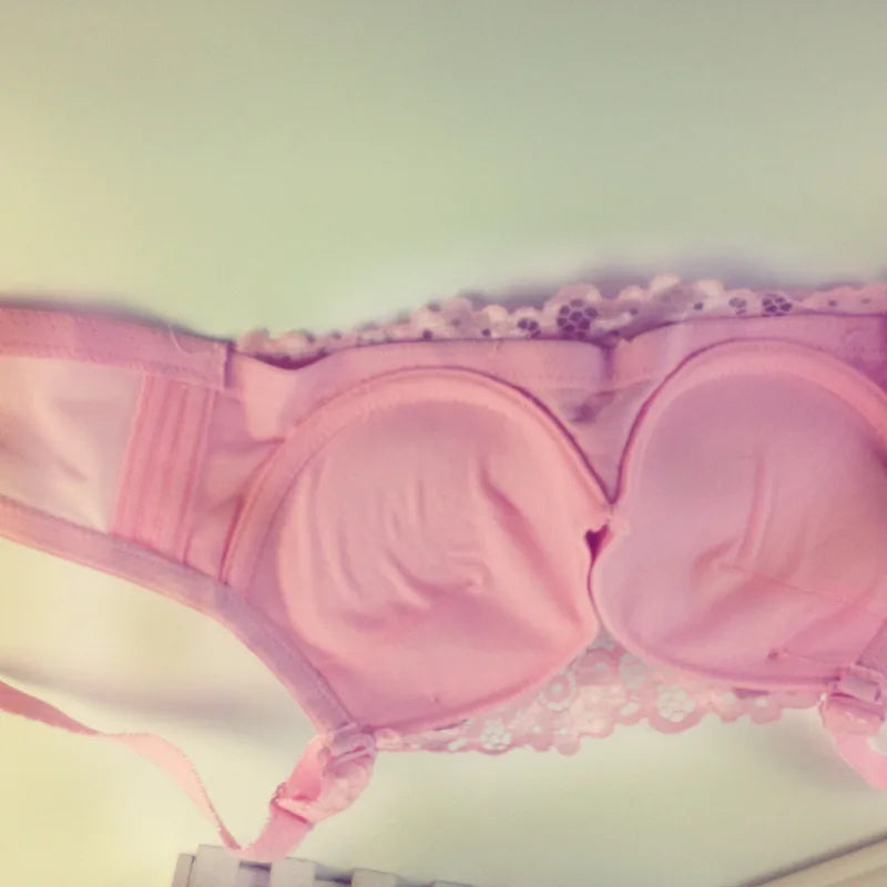 Bra Chest 3D Bra No Trace Anti-light Bra Cross Brazing Thick Section Girl's Strapless Bra With Anti Glare Lace Chest Bra