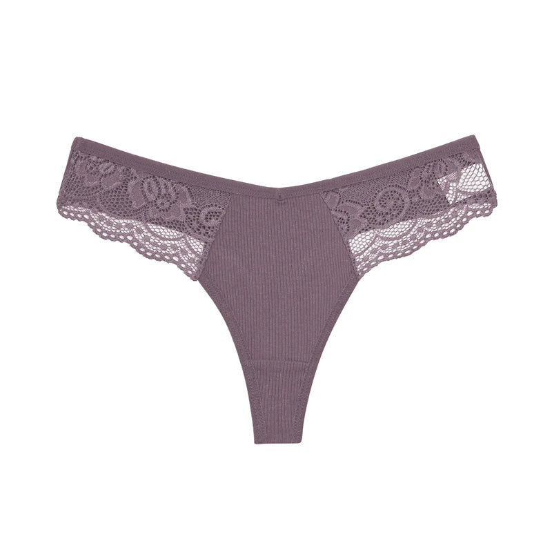 The 4-Pack Cotton Lace G-String Set