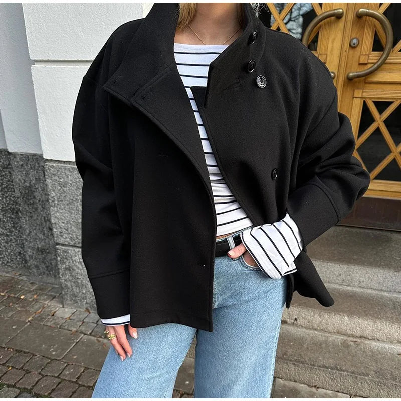 The Woolen Stand Collar Coat