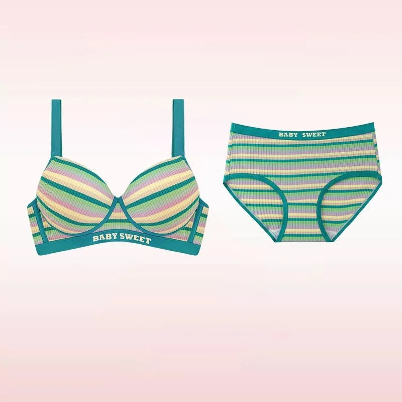 Sexy Bra for Women Tops Dopamine Rainbow Girl Seamless Bra Steel Ring Free Underwear Lingerie Bralette