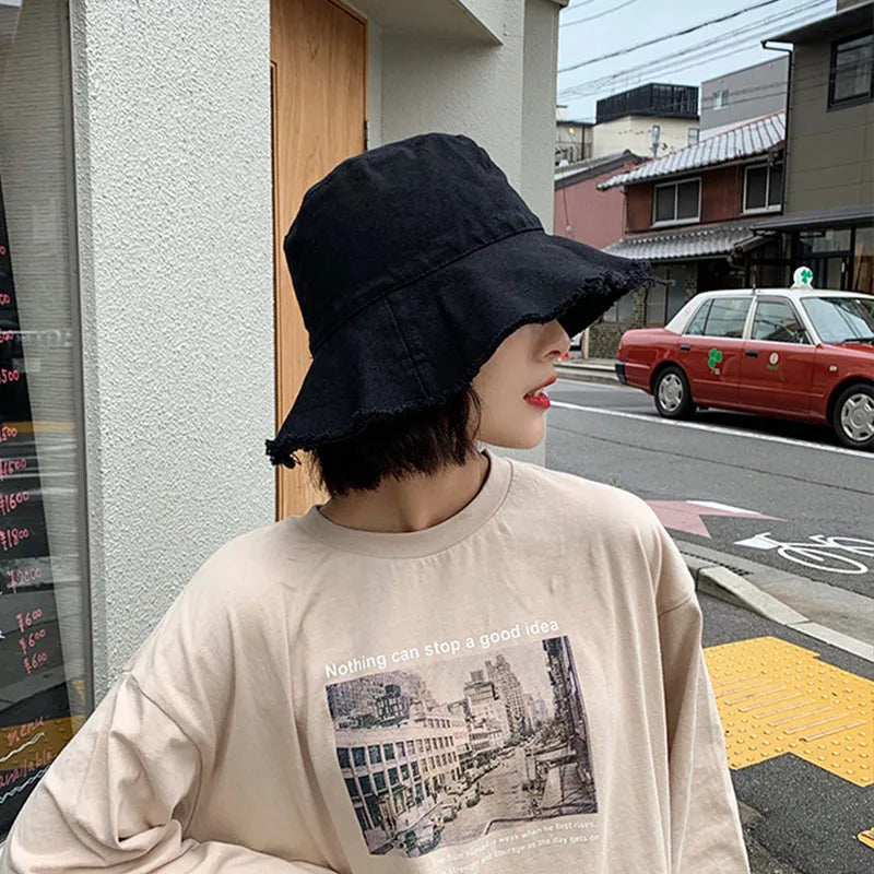 The Tassel Brim Foldable Bucket Hat