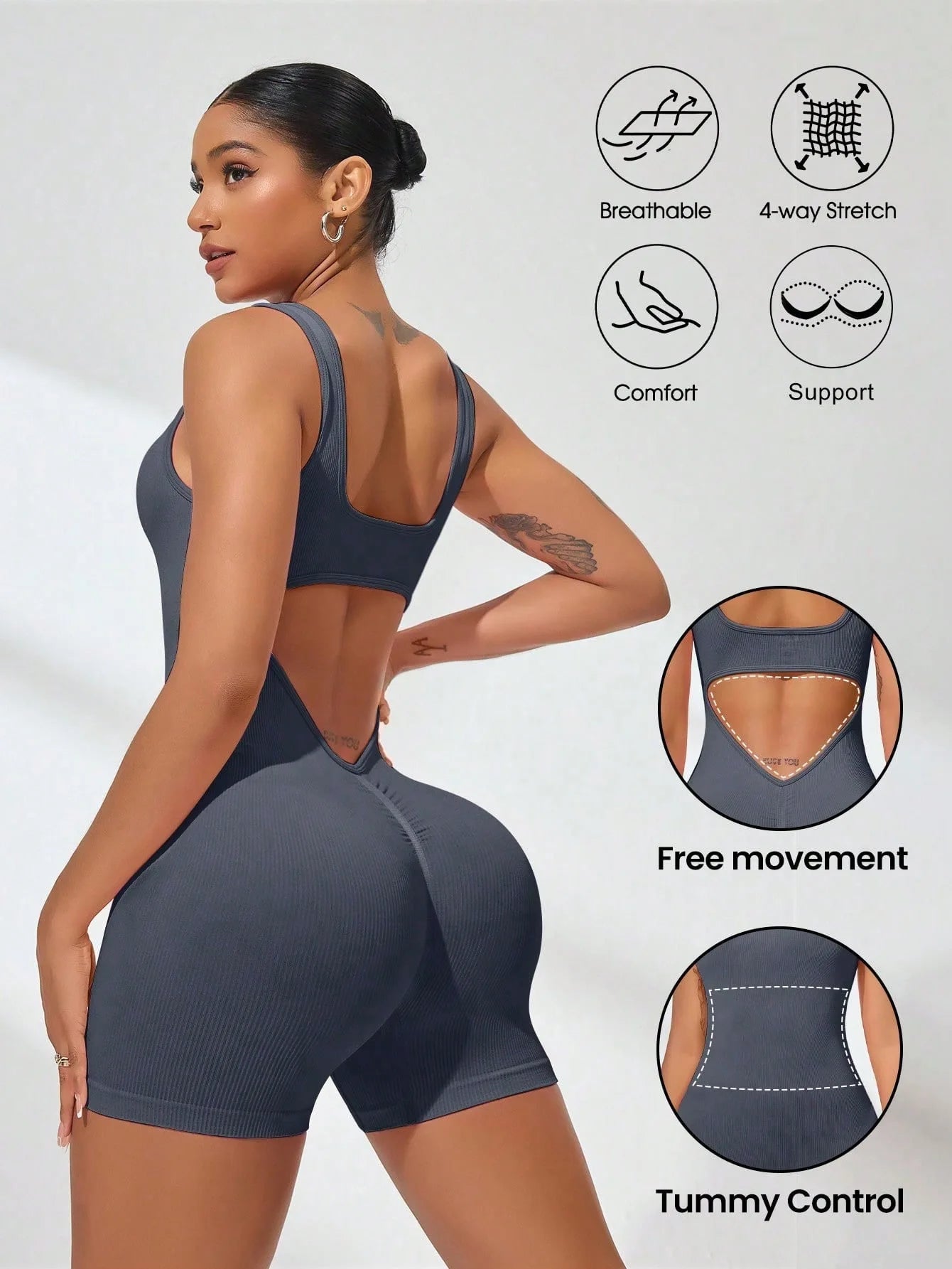 The V-Waist Exposed Yoga Jumpsuit