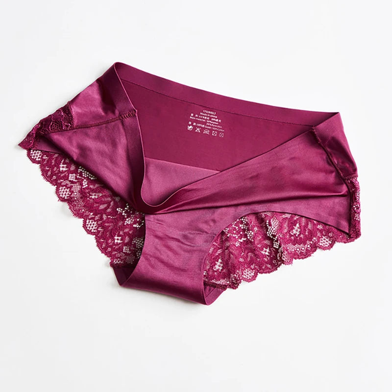 The 3-Pack Silk Satin Lace Brief Set