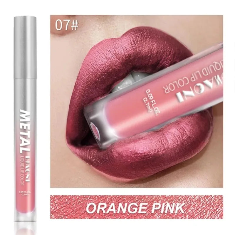 The 12-Color Metallic Shimmer Lip Gloss Set