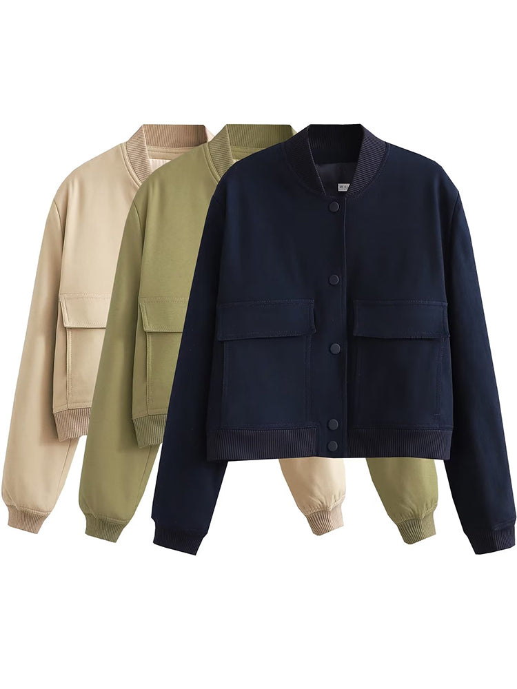 The V-Neck Solid Bomber