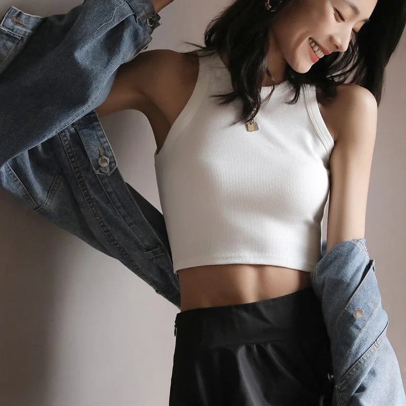 The Bare Navel Backless Crop Vest