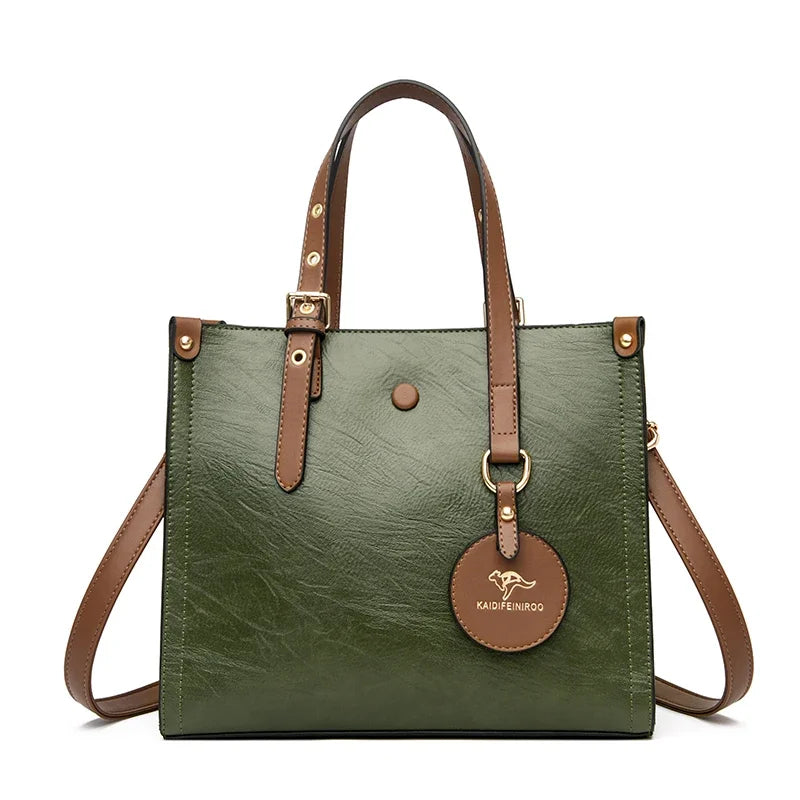 The 3-Layer Vintage Leather Tote