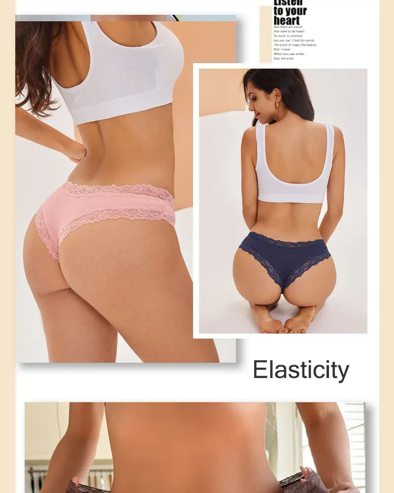 The 5-Pack Lace Seamless Brazilian Set