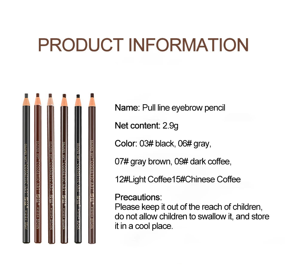 The 6-Color Waterproof Brow Pencil